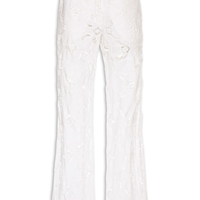 Calça Feminina Alfaiataria Renda - Branco