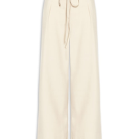 Calça Feminina Reta Com Amarração - Off White