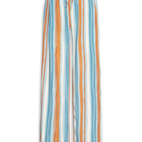 Calça Feminina Reta Listrada - Azul