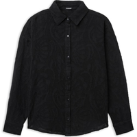 Camisa Curta Jacquard - Preto