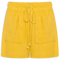 Short Feminino Básico Com Bolso - Amarelo