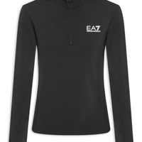 Blusa Feminina Estampada Gola Alta Com Zíper - Preto