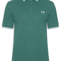 Polo Masculina Twin Tipped Regular Fit Piquet Algodão - Verde