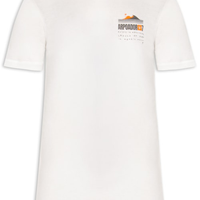 Camiseta Masculina Manga Curta Gola Careca Light Eco Arpoador - Branco
