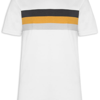 Camiseta Masculina Big Shirt Listrado - Branco