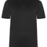 Polo Masculina Lisa Clássica Em Algodão Pima - Preto
