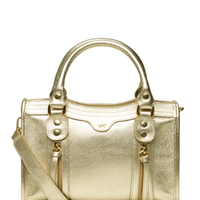 Bolsa Feminina Pequena Metal Leather - Dourado