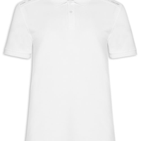 Polo Masculina Slim Recorte Logo Ombro - Branco