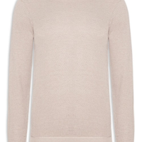 Suéter Masculino Gola Redonda Casual - Bege
