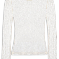 Blusa Feminina Manga Longa Rendinha - Branco