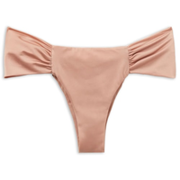 Calcinha De Biquíni Brasileira Com Drapeado Shiny Satin - Rosa
