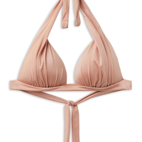 Parte De Cima De Biquíni Triângulo Shiny Satin - Rosa
