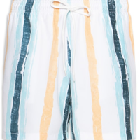 Short Masculino Beachwear Estampa Listras - Branco