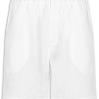 Bermuda Masculina Linho Pregas - Branco