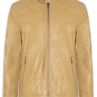 Jaqueta Masculina L-Carver Giacca Em Couro - Bege