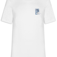 Camiseta Masculina Estampada em Algodão - Branco