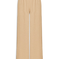Calça Feminina Pantalona Texturizada - Bege