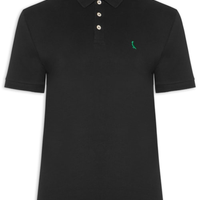 Polo Masculina Manga Curta Regular Essence - Preto
