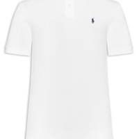 Polo Masculina Classic Fit Cotton Mesh - Branco