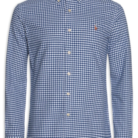 Camisa Masculina Custom Fit Classic Oxford - Azul