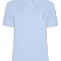 Polo Masculina Custom Slim Fit Big Pony - Azul