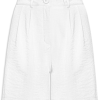 Short Feminino Alfaiataria De Pregas - Branco