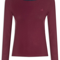 Blusa Feminina Canelada Manga Longa - Vermelho