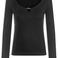 Blusa Canelada Feminina Manga Longa - Preto