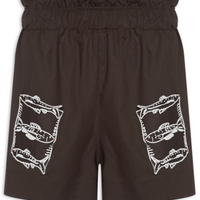 Short Feminino Bolso Peixe - Marrom