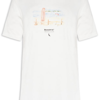 Camiseta Masculina Manga Curta Deu Praia - Branco