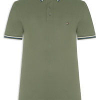 Polo Masculina Slim Fit Tipped Com Friso - Verde