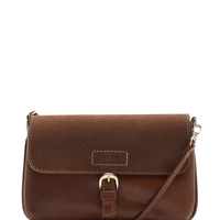 Bolsa Feminina Tiracolo Pequena Fivela Frontal - Marrom