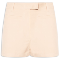 Short Feminino Cintura Alta Em Crepe - Bege