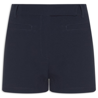 Short Feminino Cintura Alta Em Crepe - Azul