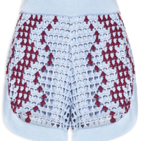 Short Feminino Tricot Listra Ondas - Azul