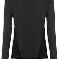 Camiseta Feminina Manga Longa Lisa - Preto