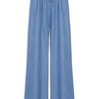 Calça Feminina Jeans Pantalona - Azul