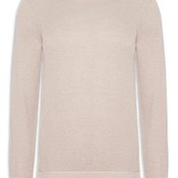 Suéter Masculino Gola Redonda Casual - Bege