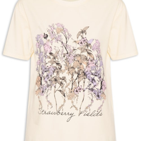 Camiseta Feminina Fun Straberry Fields - Amarelo