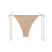 Caclinha De Biquíni Brasileira Com Amarração Golden Glitter - Rosa