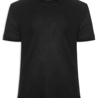 Polo Masculina Texturizada Algodão - Preto