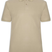Polo Masculina Texturizada Algodão - Bege