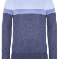 Suéter Masculino Gola Redonda Listra - Azul