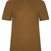 Polo Masculina Austin Com Friso - Marrom