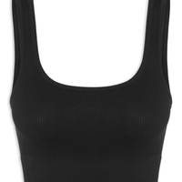 Top Poliamida Canelado - Preto