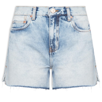 Bermuda Feminina Jeans Basic Fenda Lateral - Azul