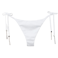 Calcinha De Biquíni Brasileira Silver Sparkle - Branco