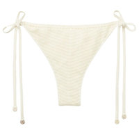 Calcinha De Biquíni Brasileira Com Amarração Classic Crochet - Off-White