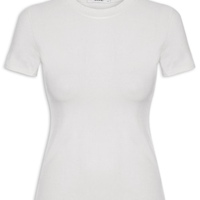 Camiseta Feminina Básica Manga Curta - Branco
