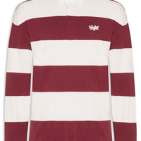 Polo Masculina Hudson Boxy Manga Longa Rubgby - Vermelho